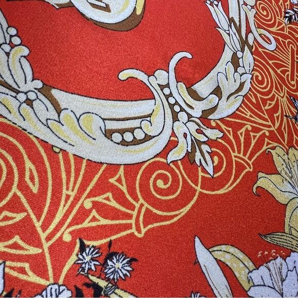 NORACORA Orange Silk Scarf 💗 excellent condition 💗 22 x 22 - Picture 4 of 6